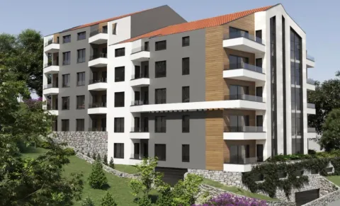 Spoljašnji izgled moderne stambene zgrade sa terasama i zelenom površinom. - image 5