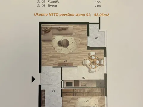 Prodaja, jednosoban stan, 40m², Zabjelo, Podgorica - image 6