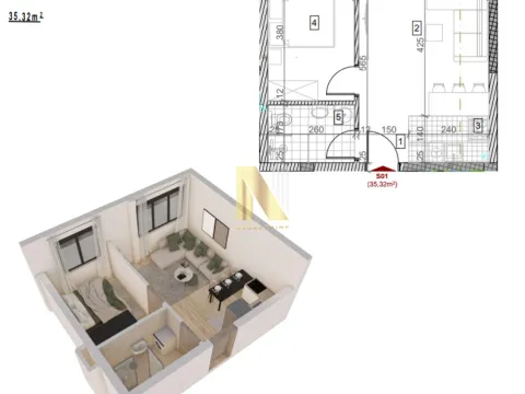 Sale, two bedroom apartment, 40m², Sremska Kamenica, Petrovaradin - image 3