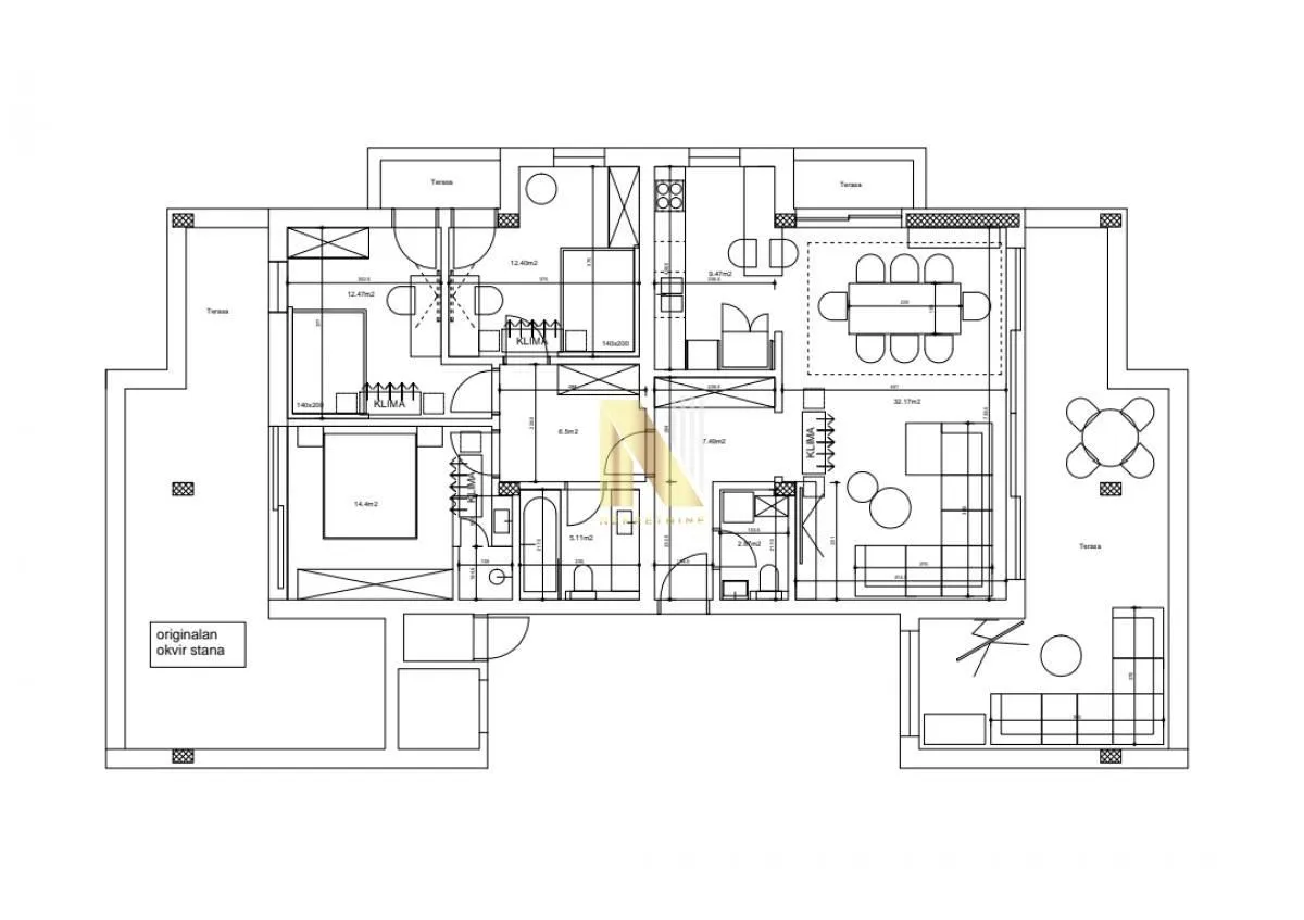 Sale, four bedroom apartment, 167m², Sremska Kamenica, Petrovaradin