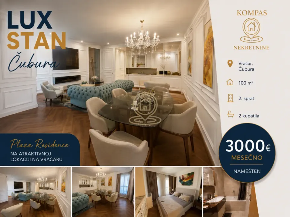 Rent, three bedroom apartment, 100m², Čubura, Beograd