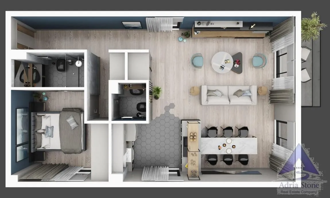 Sale, one bedroom apartment, 47m², Donja Lastva, Tivat