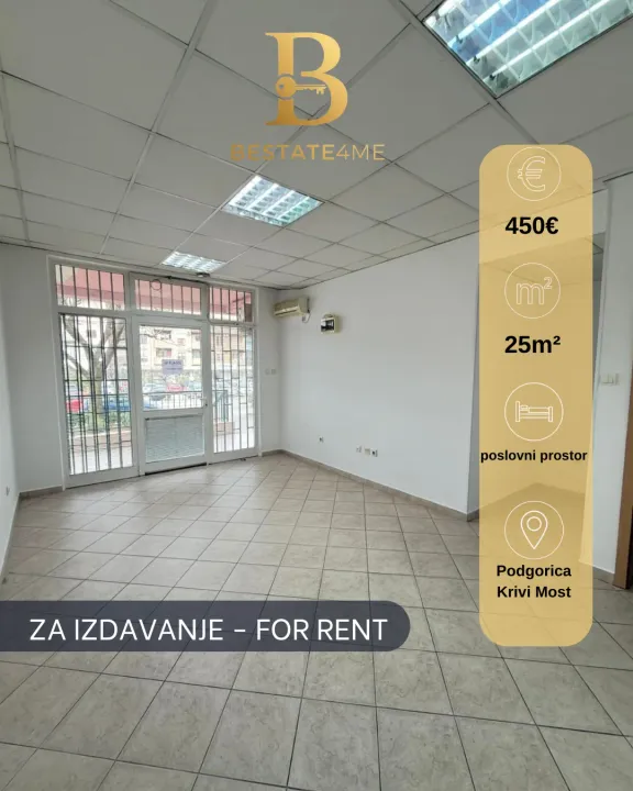 Rent, office space, 25m², Krivi Most, Podgorica