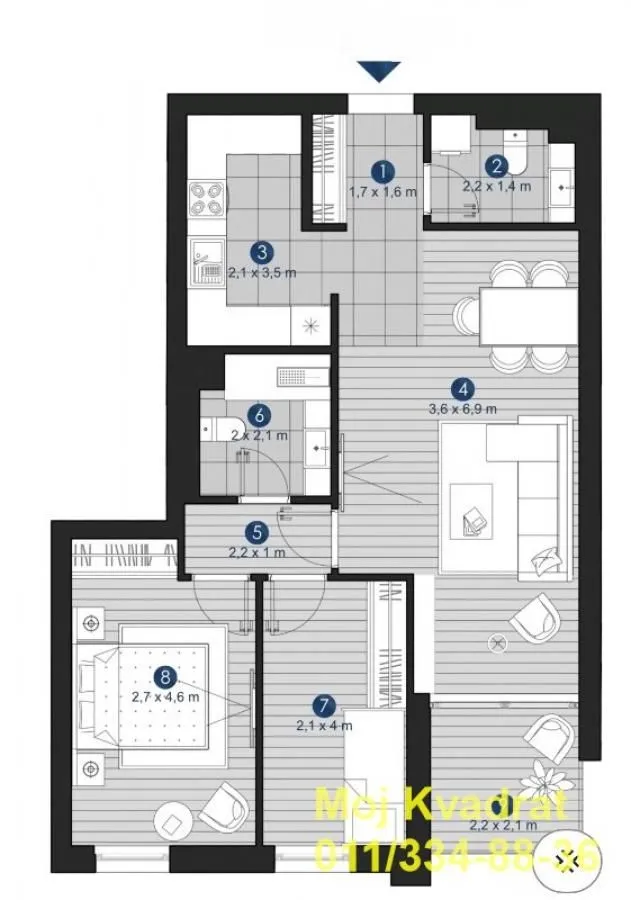 Prodaja, dvosoban stan, 67m², Autokomanda, Voždovac Sve Podlokacije