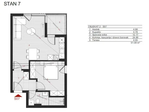 Sale, one bedroom apartment, 51m², Dobrota, Kotor - image 9