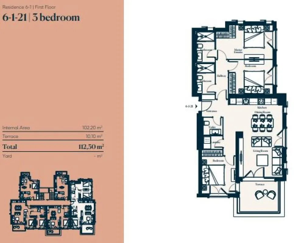 Sale, three bedroom apartment, 112m², Luštica, Tivat