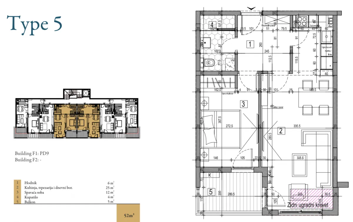 Sale, one bedroom apartment, 52m², Dobrota, Kotor