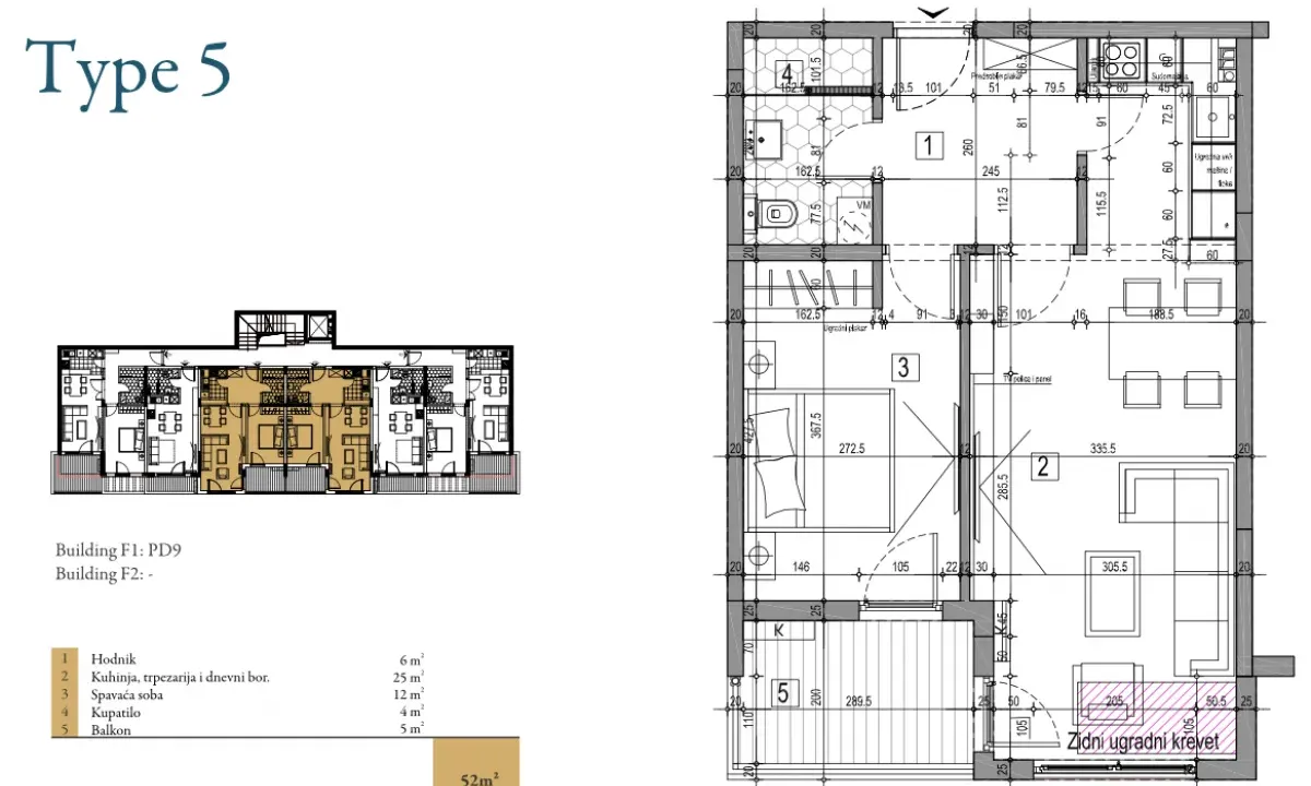 Prodaja, jednosoban stan, 52m², Dobrota, Kotor