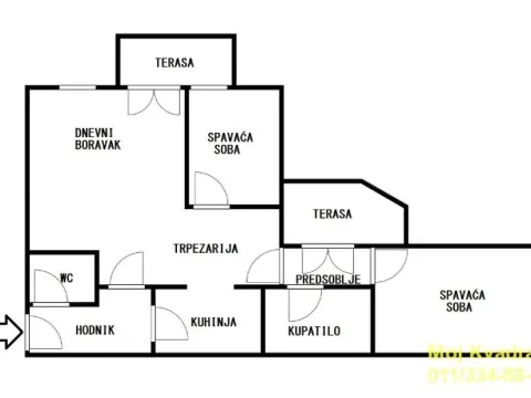 Sale, two bedroom apartment, 64m², Novi Beograd Blok 62, Novi Beograd Sve Podlokacije - image 9