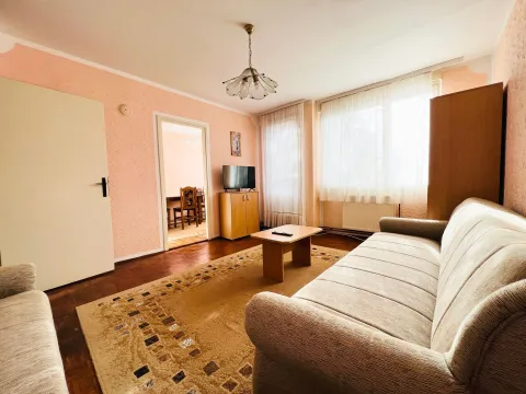 Dnevni boravak sa garniturom, tepisom i pogledom na trpezariju kroz vrata. - image 11