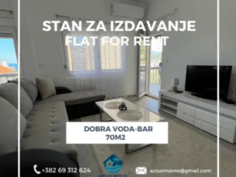 Izdavanje, jednosoban stan, 70m2, Dobre Vode, Bar