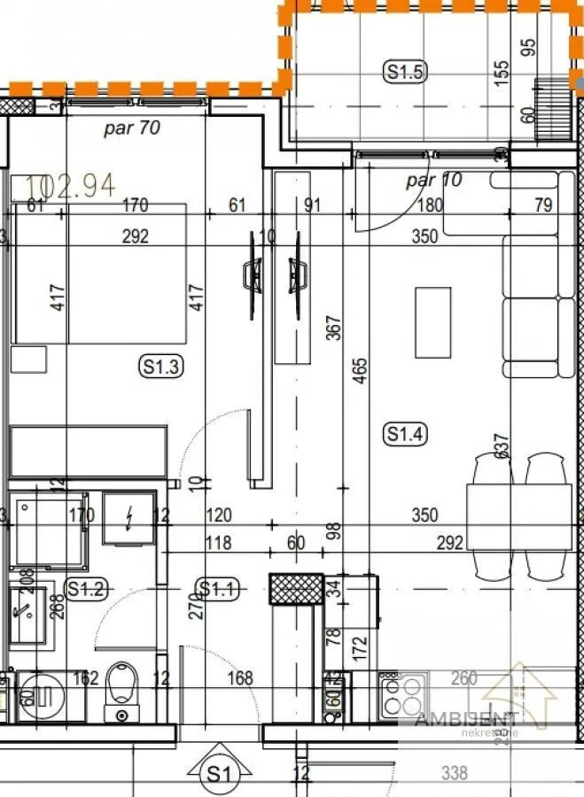 Sale, two bedroom apartment, 46m², Ledine, Beograd