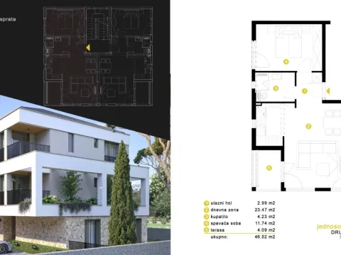 Prodaja, jednosoban stan, 47m², Dalmatinska ulica, Podgorica - image 3