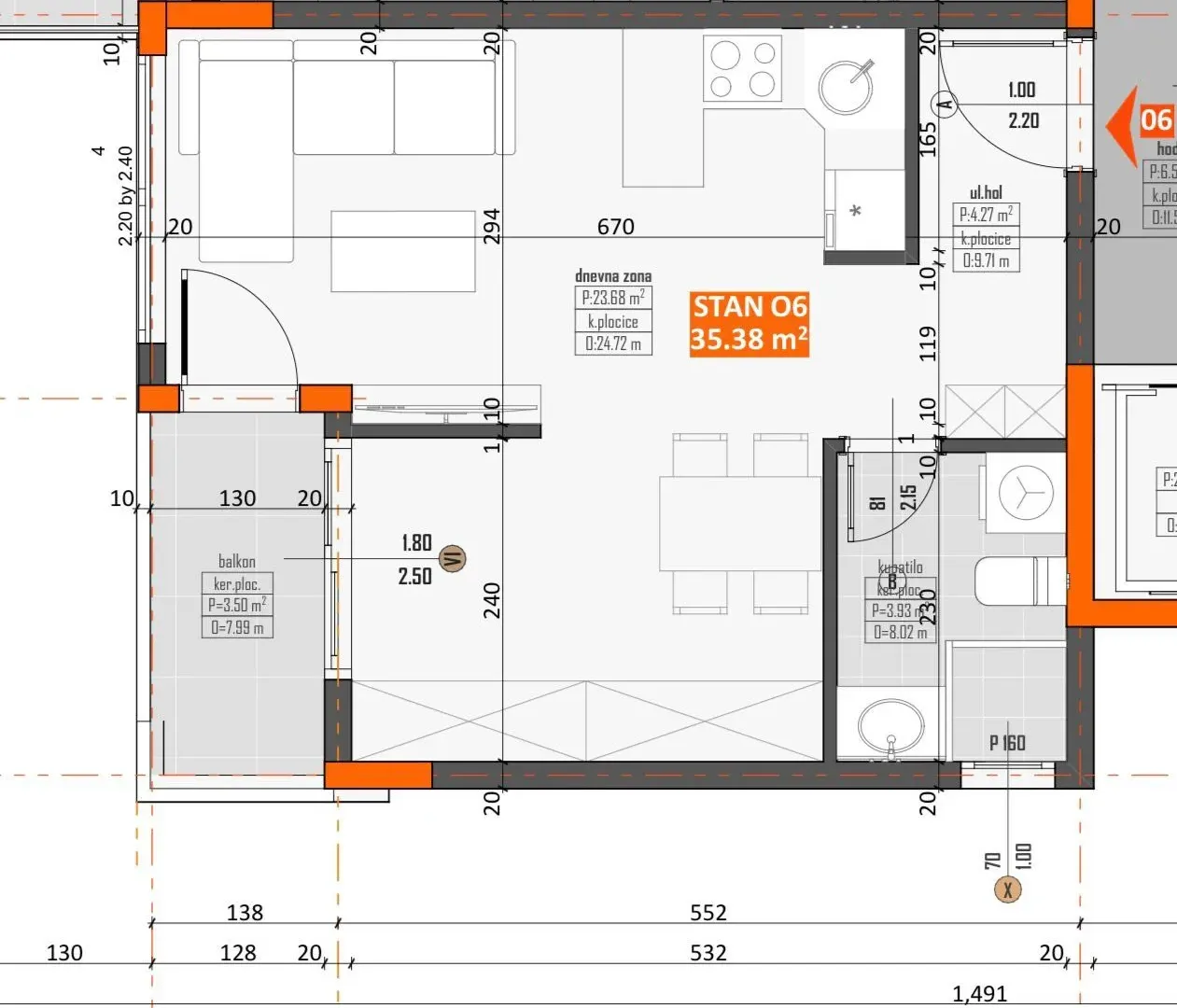 Sale, one bedroom apartment, 36m², Velika Plaža, Ulcinj