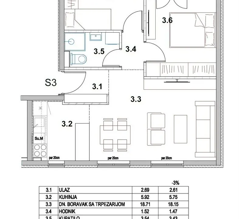 Prodaja, četvorosoban stan, 104m², Palilula, Niš