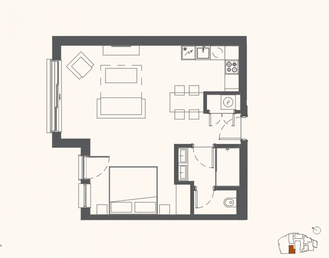 Prodaja, garsonjera, 49m², Porto Montenegro, Tivat
