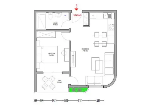 Prodaja, jednosoban stan, 49m², Pinješ, Ulcinj - image 2