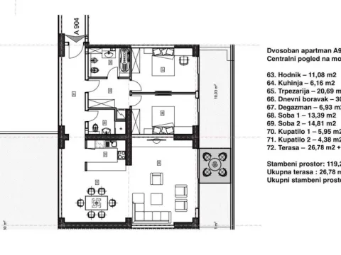 Sale, two bedroom apartment, 208m², Budva, Crna Gora - image 9
