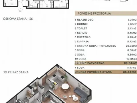 Prodaja, trosoban stan, 86m², Čubura, Beograd - image 2