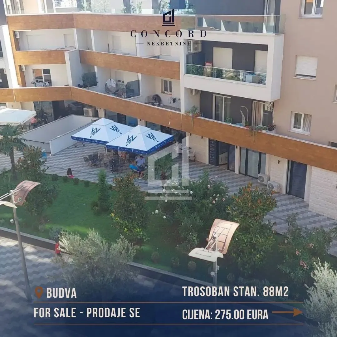 Prodaja, trosoban stan, 88m², Budva, Crna Gora