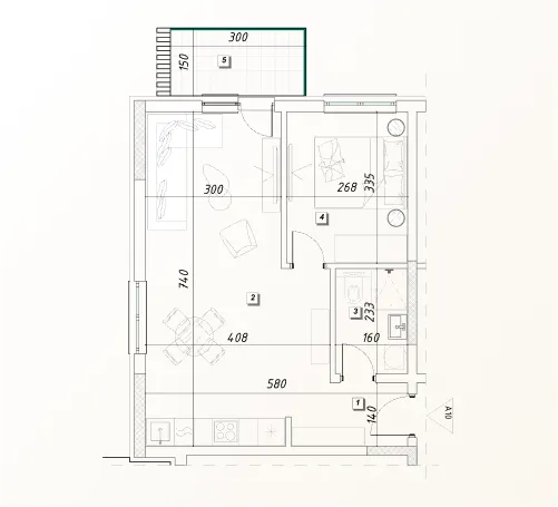 Prodaja, jednosoban stan, 46m², Rudjinci, Vrnjačka Banja