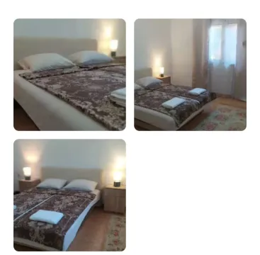 A collage showing a bedroom with a double bed from different angles. - image 2