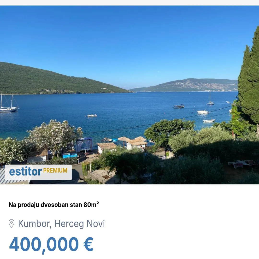 Prodaja, dvosoban stan, 80m², Kumbor, Herceg Novi