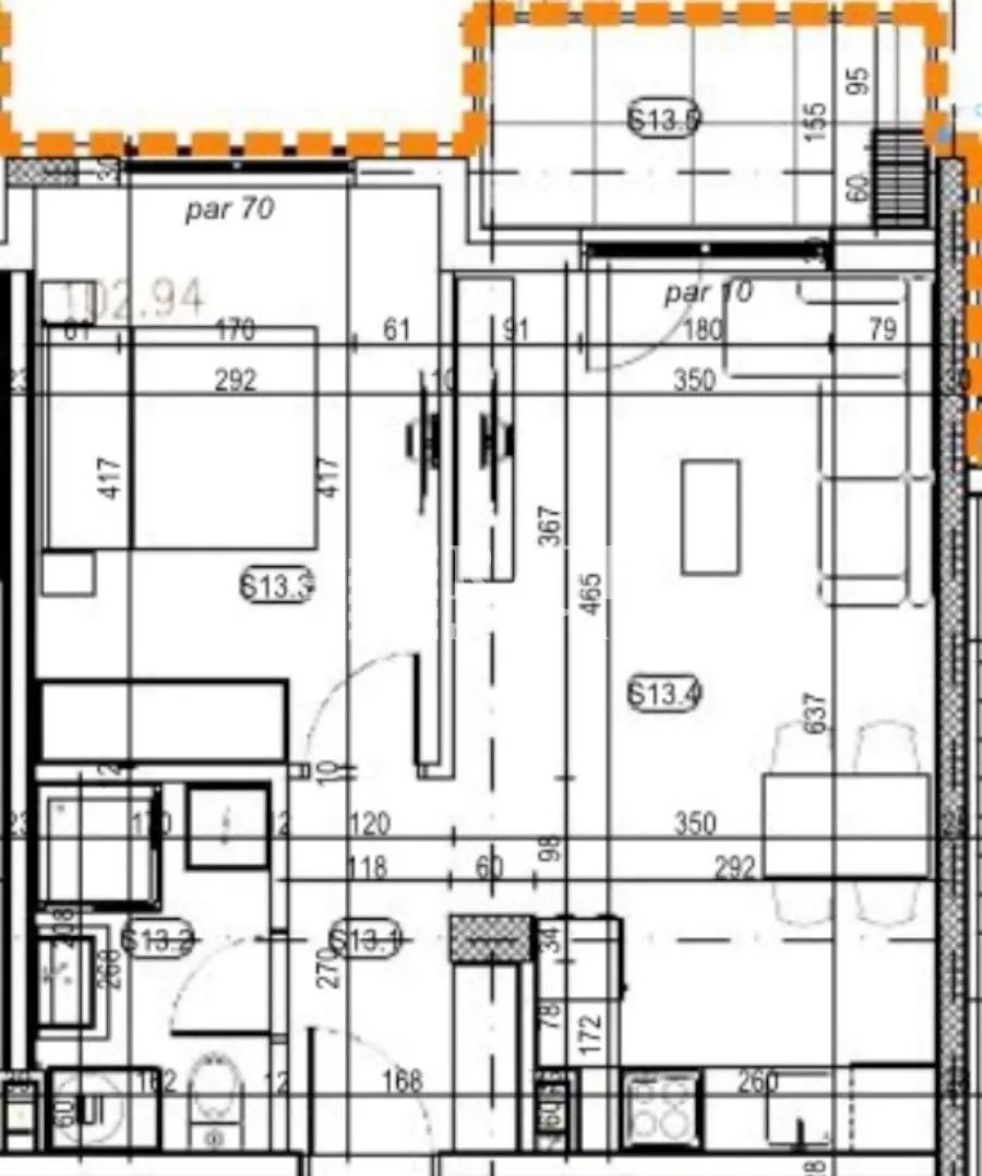 Arhitektonski plan nekretnine sa dimenzijama prostorija.