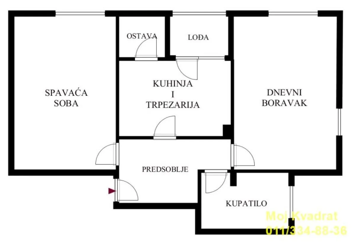Sale, two bedroom apartment, 59m², Čukarica, Beograd