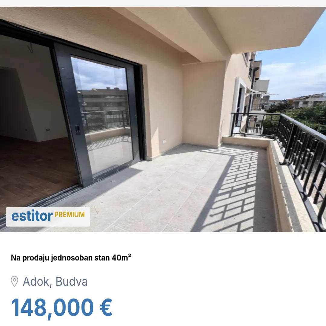 Sale, one bedroom apartment, 40m², Adok, Budva
