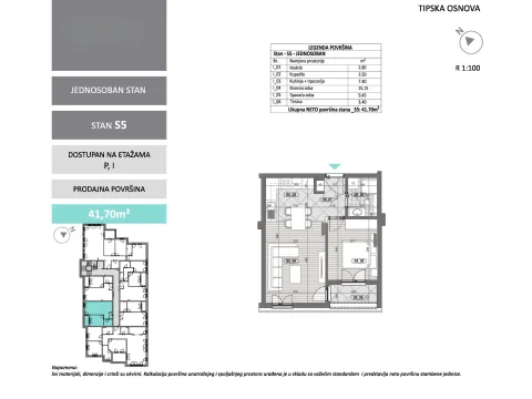 Sale, one bedroom apartment, 42m², Centar, Podgorica - image 3
