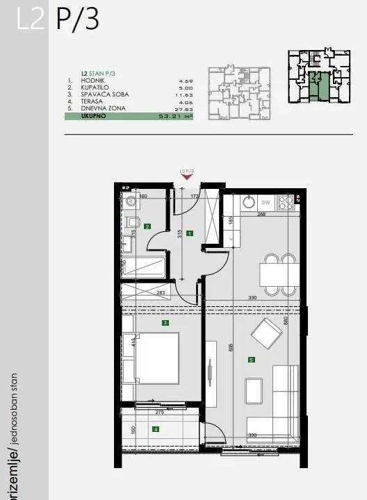 Prodaja, jednosoban stan, 53m², Čeluga, Bar