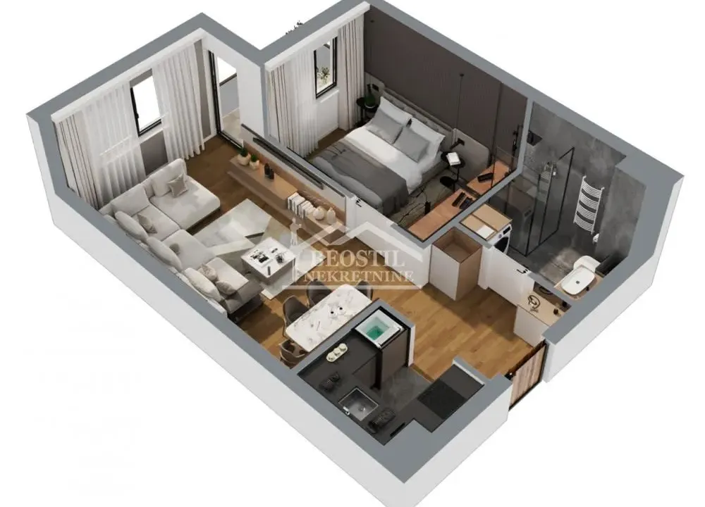 Sale, one bedroom apartment, 43m², Bežanija, Beograd