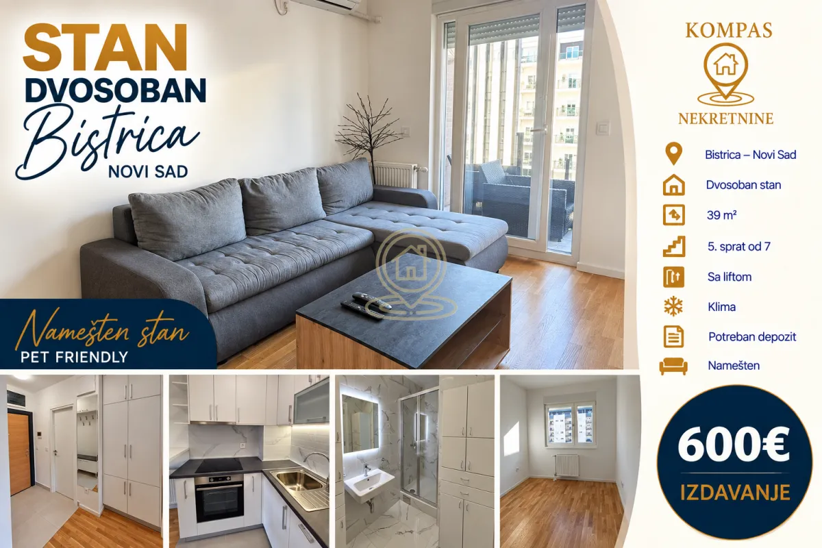 Dnevna soba sa garniturom i izlazom na terasu.