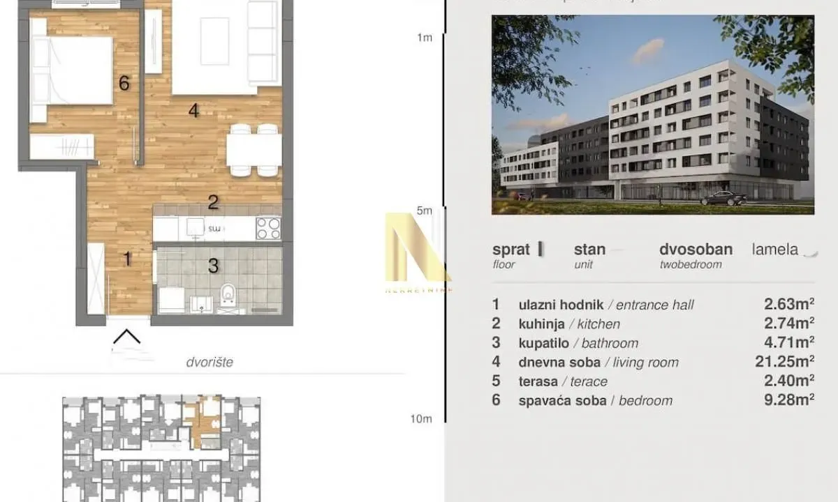 Prodaja, dvosoban stan, 42m², Telep, Novi Sad Sve Podlokacije