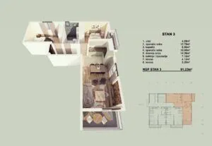 Prodaja, dvosoban stan, 41m², Orahovac, Kotor - image 8