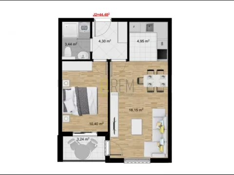 Izdavanje, jednosoban stan, 44m², Stari Aerodrom, Podgorica - image 2