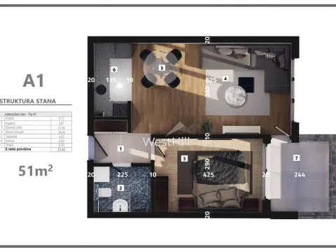 Sale, one bedroom apartment, 37m², Dobre Vode, Bar - image 3
