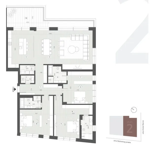 Sale, four bedroom apartment, 221m², Savski Venac, Beograd