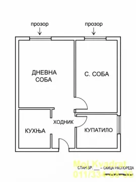 Osnova stana sa rasporedom prostorija. - image 3