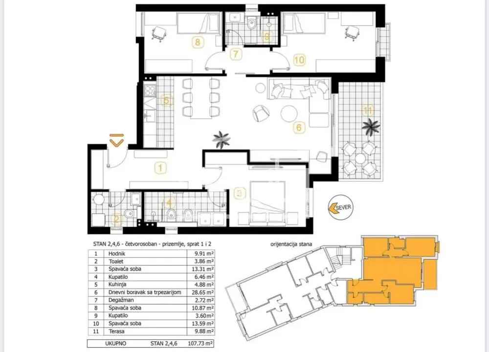 Prodaja, četvorosoban stan, 108m², Stari Košutnjak, Rakovica
