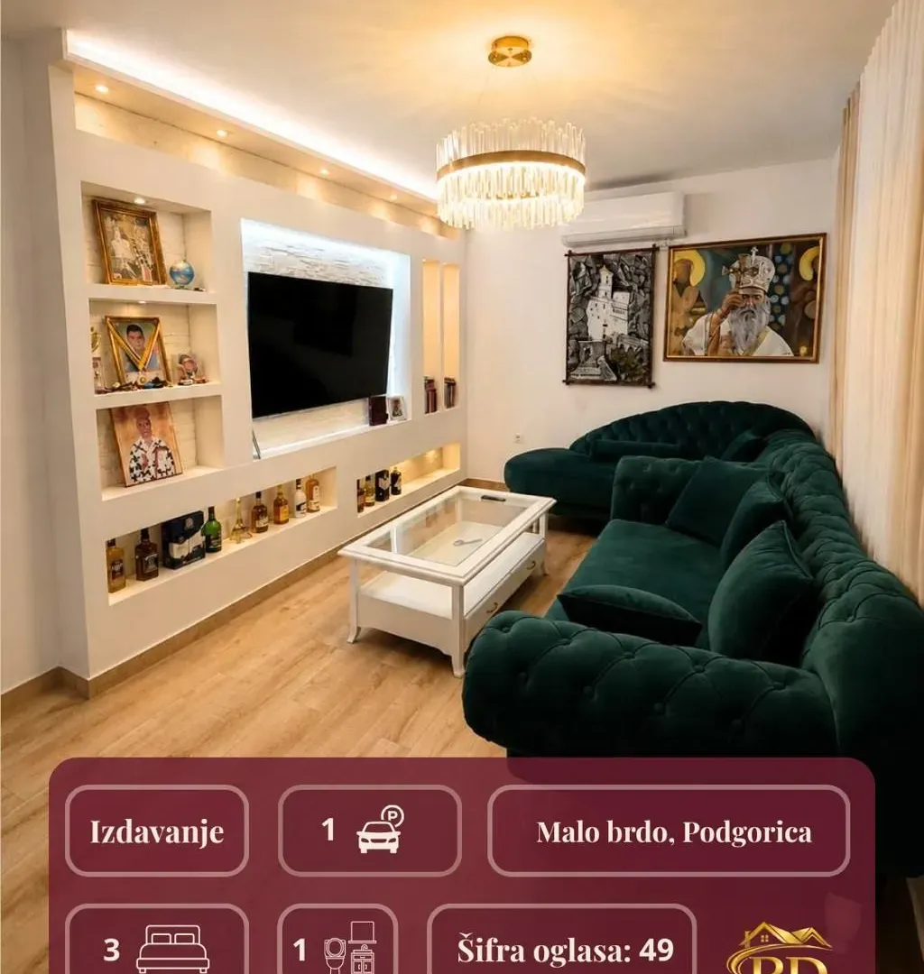 Izdavanje, trosoban stan, 125m², Malo Brdo, Podgorica
