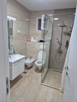 Modernly equipped bathroom with a walk-in shower, washbasin, and sanitary ware. - image 5