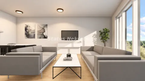 Modern living room with a sofa set and large windows. - image 3