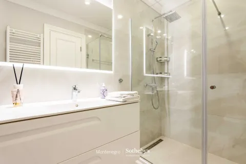Savremeno opremljeno kupatilo sa tuš kabinom i umivaonikom. - image 17