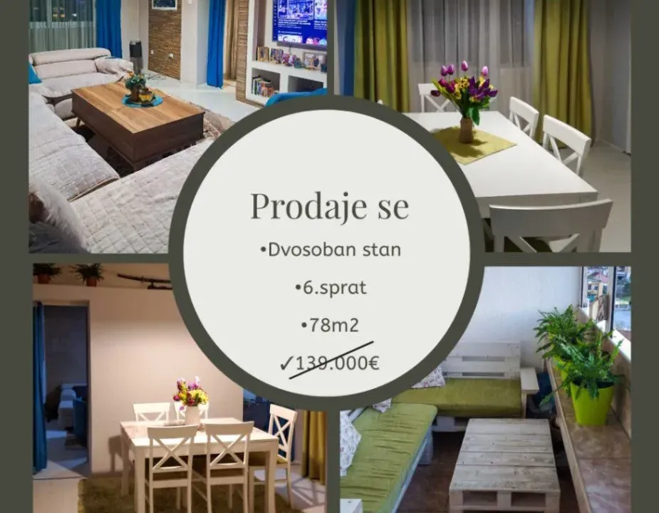 Prodaja, dvosoban stan, 78m², Zabjelo, Podgorica