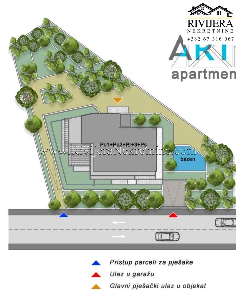 Prodaja, dvosoban stan, 59m², Tivat, Crna Gora