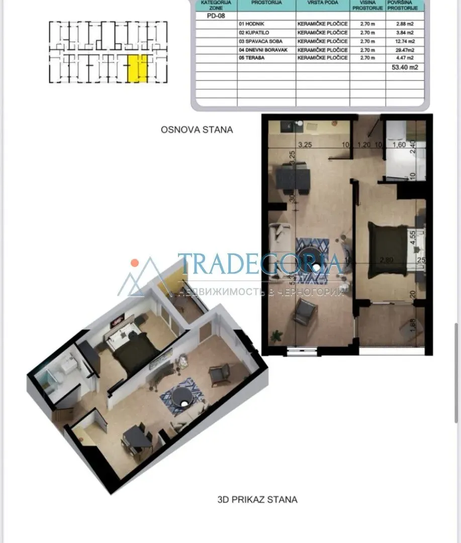Prodaja, garsonjera, 31m², Bar, Crna Gora