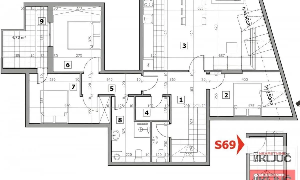 Sale, four bedroom apartment, 93m², Sremska Kamenica, Petrovaradin