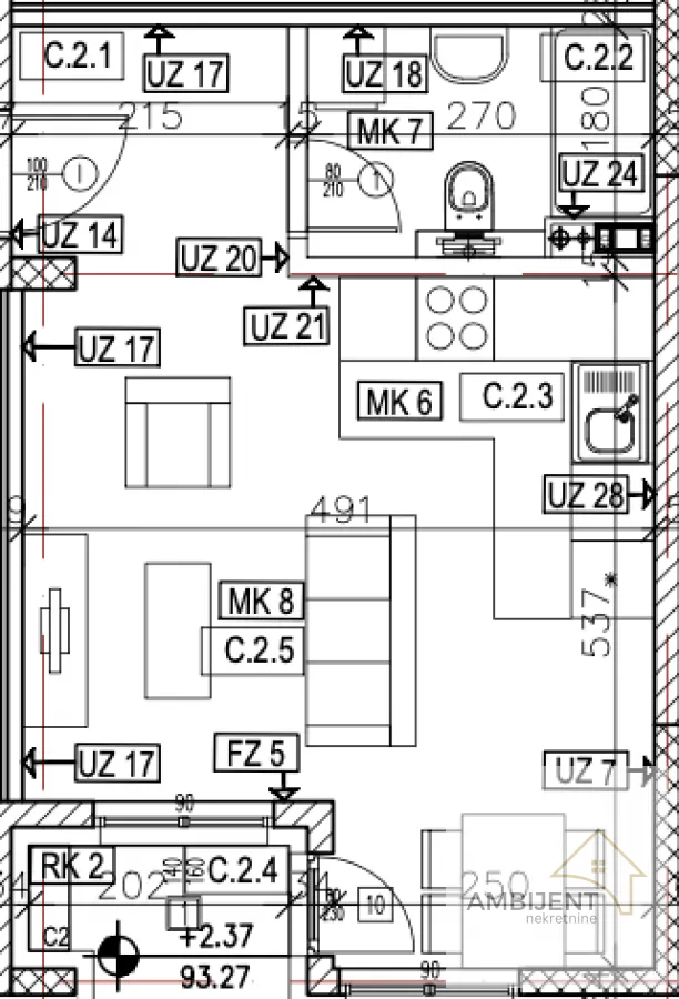 Sale, one bedroom apartment, 34m², Novi Banovci, Stara Pazova